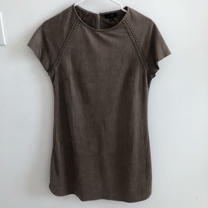 Taupe Suede Mini Dress